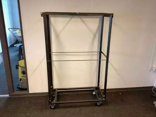 Flexfurn blauw-grijze transportkar voor stoelen (104×44×162 cm)