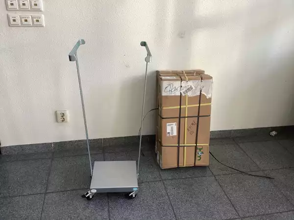 5x VAR verrijdbare afvalzakhouder, staal, mobiel