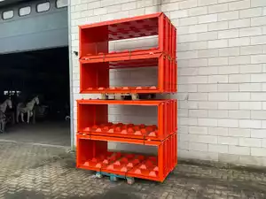 2x Legoblok betonmal voor stapelbare betonblokken
